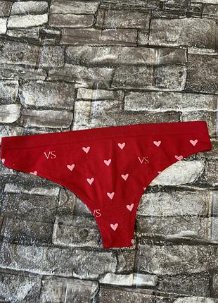 Трусики стринги seamless victoria’s secret з сердечками оригінал розмір с