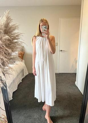 Zara бавовняна довга сукня в стилі мінімализм