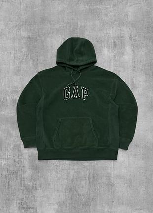 Худі gap оригінал зелене кофта з капюшоном геп чоловіча толстовка флісова кенгуру