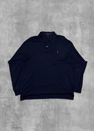 Поло polo ralph lauren оригінал синє кофта ральф лорен лонгслів поло з довгим рукавом