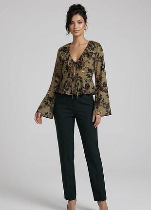 Актуальна трендова блузка на завязках plus size next uk 14 xl 🔥🔥🔥