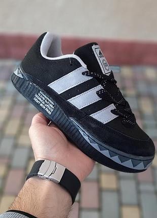 Мужские кроссовки adidas adimatic neighborhood grey black черные с серым