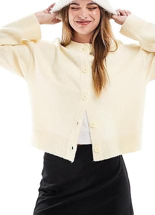 Молочный кардиган с вкраплениями шерсти asos design