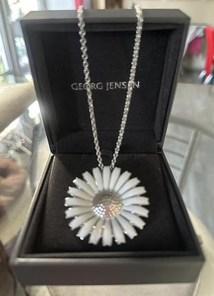 Брошка/підвіска georg jensen із стерлінгового срібла у вигляді ромашки..