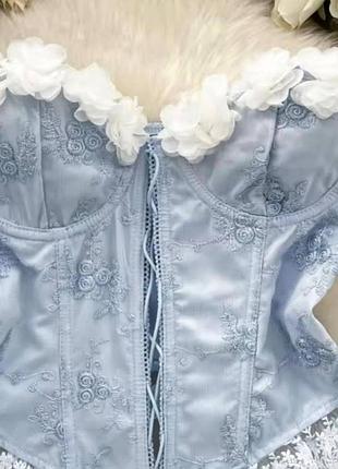 Корсет небесно-блакитний zara