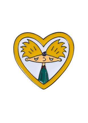 Металлический значок эй арнольд сердце никелодеон брошка сердечко hey arnold nickelodeon мультик love