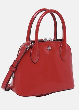 Лакована червона шкіряна сумка tory burch emerson top handle — red