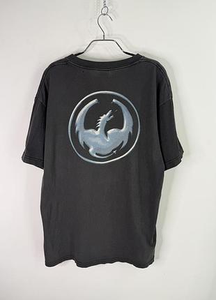 Dragon alliance logo y2k faded disdressed t-shirt l size