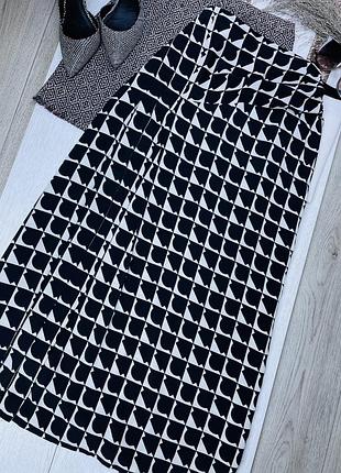 Літня спідниця zara l міді спідниця з розрізом чорно-біла спідниця зара спідниця пліссе