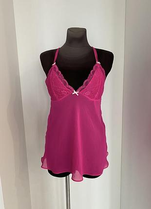 Пенюар сітка яскраво рожевий . xs-s victoria secret