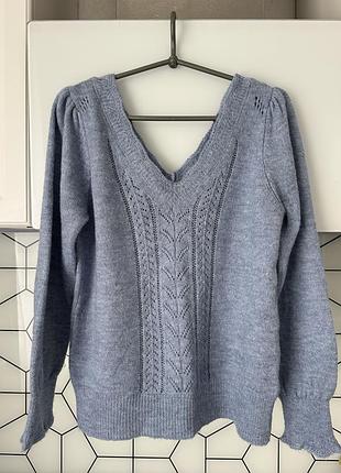 Сіро блакитний светр laura ashley, светр мʼякий блакитний