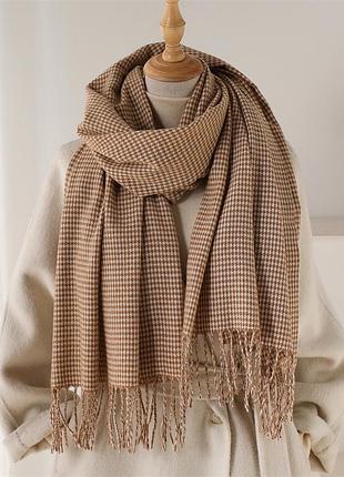 Жіночий шарф fashion 287-4 бежевий 64x194 см, бежевий 2571424