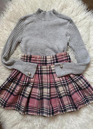 Детский гольфик юбка в школу стиль zara