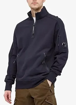 C.p. company (m-l) 1/3 zip sweatshirt navy мужская кофта оригинал синя світшот