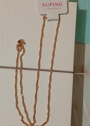 Ланцюжок тонке панцерне плетіння кручене xuping 18k. 45 см.