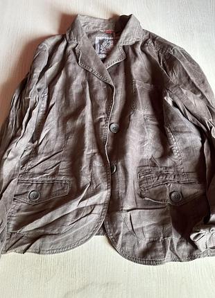 Жіночий лляний жакет esprit 100% льон, розмір xl (d 42 / us 12)