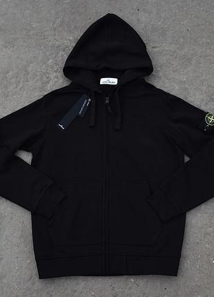 Stone island зіп худі чорний