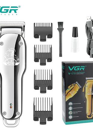Машинка для стрижки vgr v-678, аккумуляторная, led-индикатор, usb