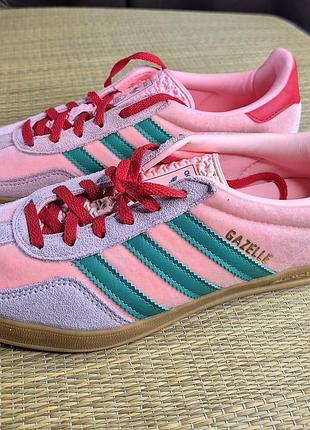 Оригинальный 100% женские кроссовки adidas gazelle indoor pink(размер 38-24см)
