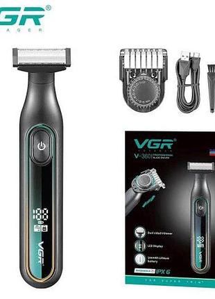 Електробритва vgr v-360, акумуляторна, з цифровим дисплеєм