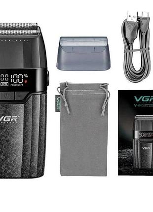 Електробритва vgr v-640s, led-дисплей, usb