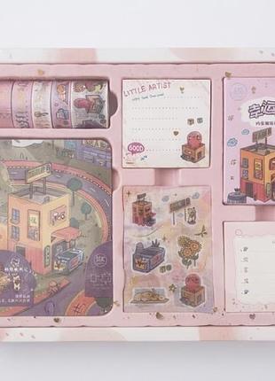 Естетичний подарунковий канцелярський набір у коробці (kawaii / scrapbooking)