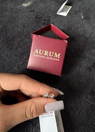 Сережки срібні гвоздики з камінчиками аурум aurum