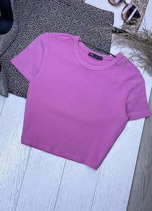 Літня футболка zara s m бавовняна футболка жіноча коротка футболка рожева футболка зара