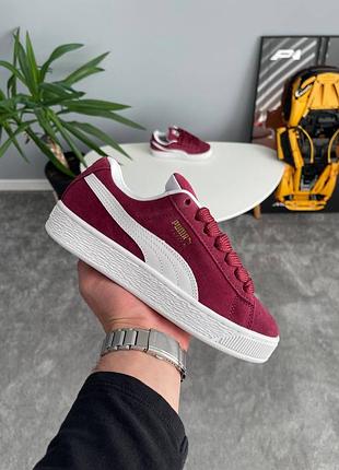 Puma suede xl bordeaux white 395205-12