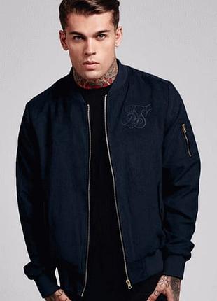 Куртка - бомбер чоловіча siksilk вітрівка з штучної замши m