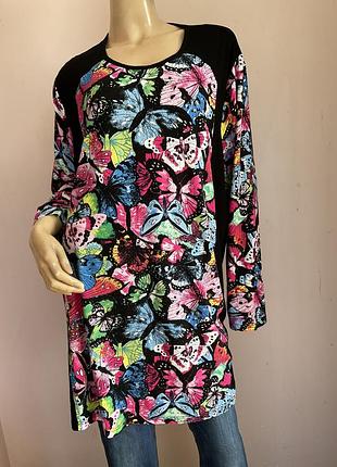 Вискозная удлиненная блуза - батал/ 52/brend m.collection