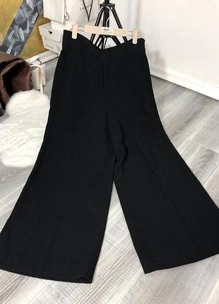 Брюки жіночі широкі палаццо чорні zara