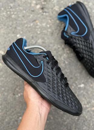Nike tiempo футзалки оригинал 38 38.5 размер черные сороконожки футбольные кроссовки бутсы