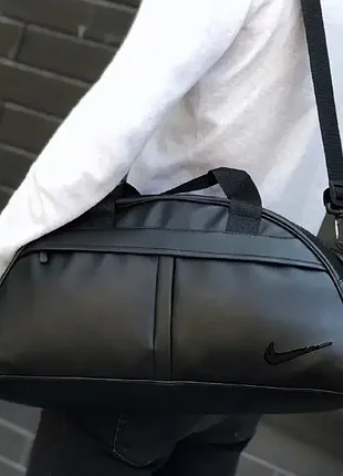 Спортивна шкіряна фітнес сумка nike, сумка чоловіча жіноча для тренувань подорожей в спортзал