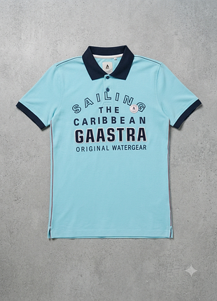 Блакитна сорочка поло gaastra "sailing the caribbean"