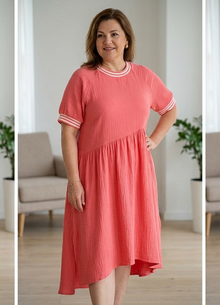 Обмен, стильное платье с карманами свободного кроя plus size (56–58) | идеально на каждый день