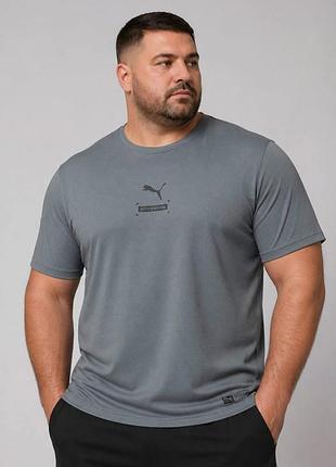 Чоловіча батальна літня спортивна футболка puma. модель виконана з тонкого трикотажу кулер.