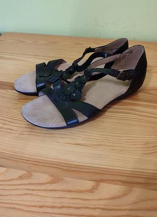 Красивые, кожаные босоножки clarks