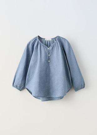 Льняная блуза от zara, 100% лён