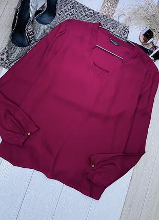 Шовкова блуза massimo dutti m літня блуза з шовку бордова блуза прямого вільного крою з вирізом
