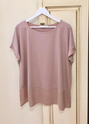 Нова.футболкa прямого кроя monari italy relaxed blouse dusty pink with light pearl finish из свежих коллекций