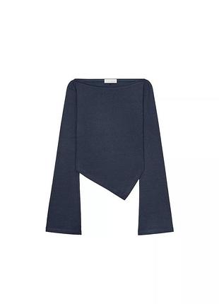Астметрична футболка з коміром човником zara