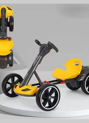 Детский электрокар go kart f1 yellow