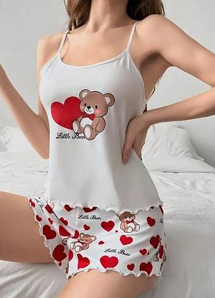 Легкая летняя пижама с шортами