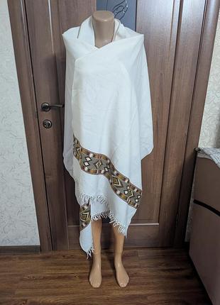 Палантин bhuttico handloom | ручна робота | poly/wool | етно стиль | 69×200 см