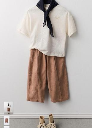 Коричневі легкі літні штани baggy zara багі широкі вільні брюки