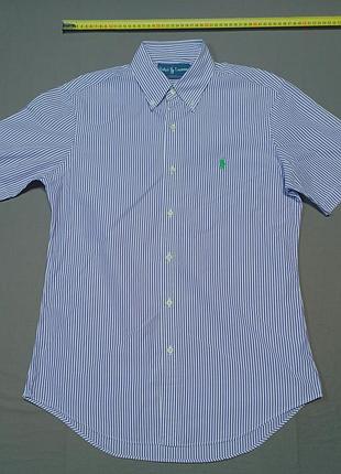 Воротник 39 см ralph lauren в полоску тенниска рубашка с коротким рукавом size s 170/92a custom fit 
100% cotton