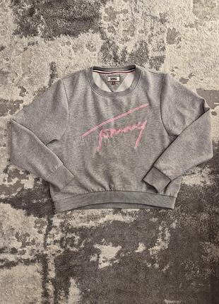 Оригинальный свитшот tommy hilfiger | размер s | серый | tommy jeans