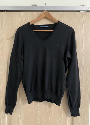 Светр ralph lauren, жіночий, чорний, v-подібний виріз