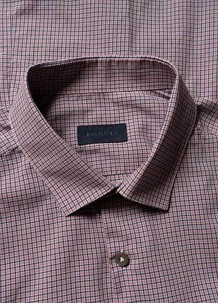 Lanvin check red blue cotton shirt button up [smh017266]
